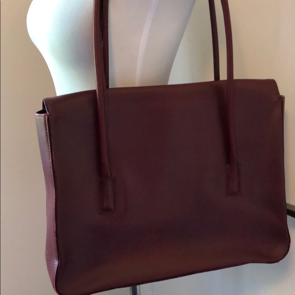 Kenneth Cole red leather satchel - Picture 3 of 4